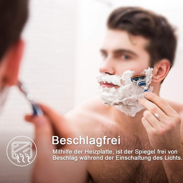 Елегантне дзеркало для ванної кімнати з LED-підсвічуванням 45x60 см, холодне біле світло, IP44, енергозбереження, для ванної кімнати, настінне