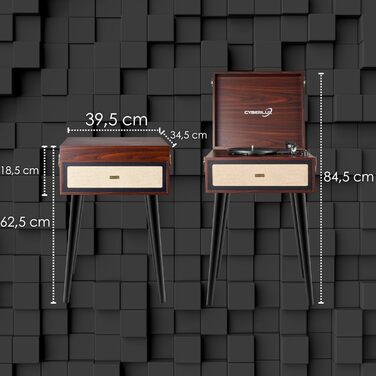 Ретро вініловий програвач із підставкою, Bluetooth, FM-радіо, USB, динамік Full Range, AUX, MicroSD, портативний програвач платівок у валізі на ніжках