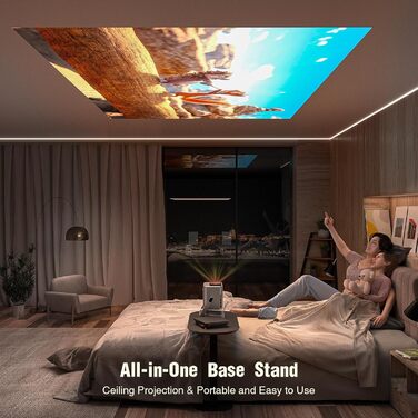 Smart Beamer 28000 Lumen: 4K проєктор з автофокусом, Dolby Audio, WiFi6, Bluetooth, підтримкою 1080P для дому та вулиці