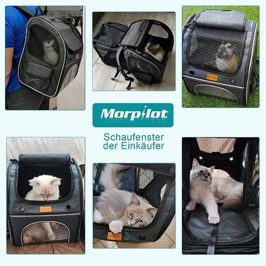 Рюкзак для кішок рюкзак для великих кішок, рюкзак для собак Morpilot до 8 кг рюкзак для кішок великий для кішок і маленьких собак складаний висувний рюкзак для кішок 35L x 30B x 42h см