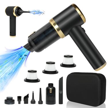 Бездротовий ручний пилосос MKKM для авто та дому, потужність 10000Па, акумулятор 4000mAh, циклонний фільтр для вологого та сухого прибирання, для шерсті тварин