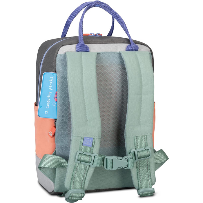 Дитячий рюкзак з нагрудним ременем для дитячого садка - Від 3 років - 7л - Водовідштовхувальний (Mint / Multi)