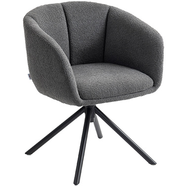 Крісло-шезлонг, м'яке крісло з комфортною сидінням, поворотне, з приємним на дотик покриттям, до 120 кг, темно-сірий