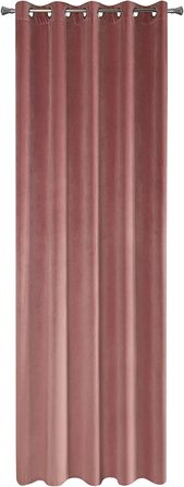 РІА завіса оксамит оксамит М'яка стрічка для завивки, стильна, елегантна, гламурна, для спальні, вітальні, вітальні, (10 петель, 140x250 см, темно-рожева)