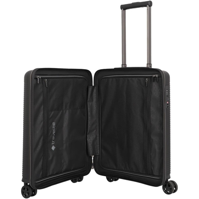 Набір валіз Travelite Roomer 2 шт. (L/M) з TSA замком, чорний: міцні валізи з розширенням, ручна валіза 55 см