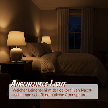 Лампа для столу Relaxdays з тканинним абажуром та керамічним цоколем