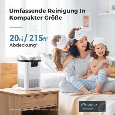 Повітряочисник Aroeve для спальні з ароматерапією, для дому, офісу, видаляє шерсть, пил, запах, 20dB