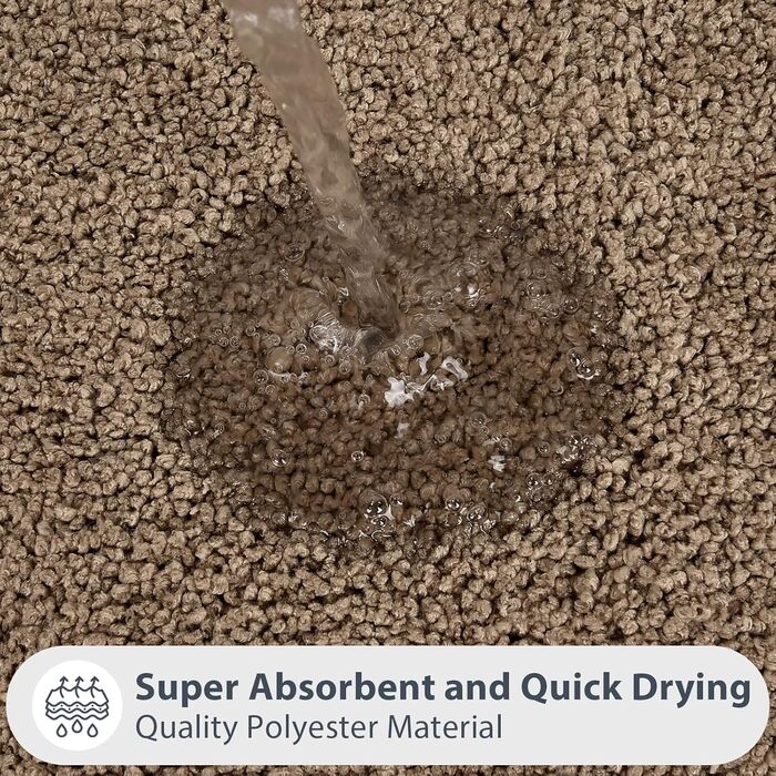 Килимок для ванної кімнати 60 x 150 см, неслизький, миючий, для душу, ванни та підлоги - сіро-коричневий