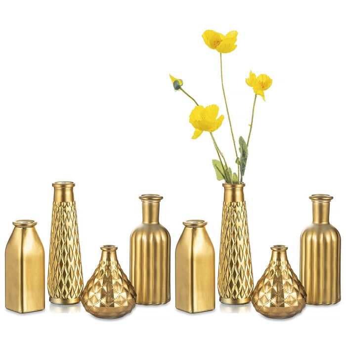 Ваза декоративна Hewory Deko: 4 шт. для різдвяного декору, весіль, подарунків (26x18x30 см, золота)