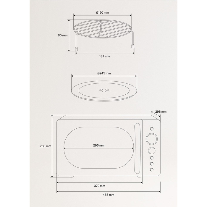 Мікрохвильова піч ретро Salbeigrün 20л з грилем та LCD дисплеєм 900W