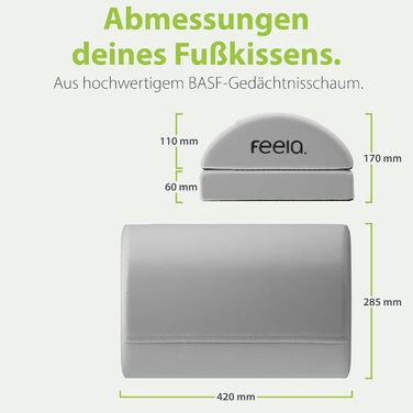 Підставка для ніг під стіл Feela® – ергономічна підставка для ніг, footrest, foot rest для комфорту. Без термосумки (з термосумкою, срібна)