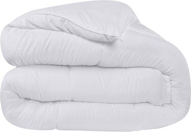 Ковдра Utopia Bedding 135x200 см, всесезонна, 370 GSM, дихаюча, стеганий наповнювач, супер м'яка (біла)