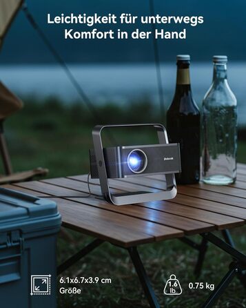 Проектор Beamer 4K з підтримкою 1500 ANSI, 1080P FHD, Smart, автоматичною корекцією трапеції, електричним фокусом, WiFi 6, Bluetooth для домашнього кінотеатру та на відкритому повітрі (сталево-сірий)