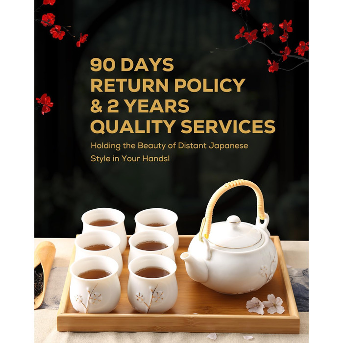 Японський чайний сервіз DUJUST з порцеляни, унікальний китайський чайний сервіз, колір білий