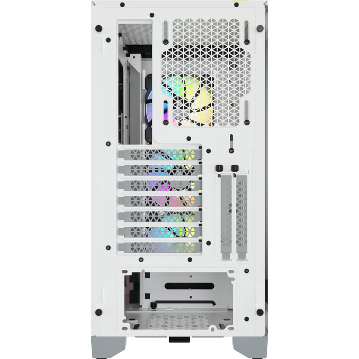 Корпус для ПК CORSAIR iCUE 4000X RGB, середній ATX, білий, із загартованим склом, 3 вентилятори SP120 RGB ELITE, контролер iCUE Lighting Node CORE, високий повітряний потік