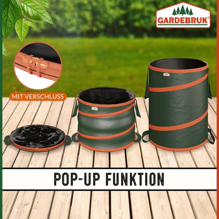 Набір мішків для сміття Popup Garden з 3 зелених 165 літрів кожен