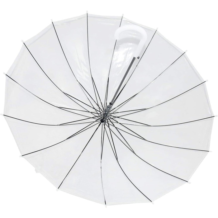 Прозора парасолька ThreeH 16 ребер біла
