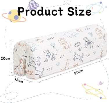 Захист для ліжечка HAVARGO для дітей (90 см) - бортик-пом'якшувач на борти ліжка, знімний чохол (білий)