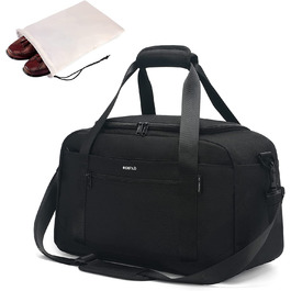 Ручна поклажа ECOHUB 40X20X25 для Ryanair Дорожня сумка сумка для літака під сидінням ручна поклажа валіза екологічно чиста Дорожня сумка з ПЕТ перероблена Дорожня сумка для жінок чоловіча сумка вихідного дня (чорний)