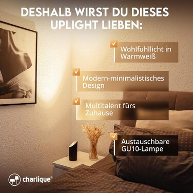 LED прожектор для підсвічування (2 шт) білий 6W, підлоговий світильник для непрямого освітлення в вітальню, настільна лампа GU10 230V, тепле світло 2700K (Чорний)