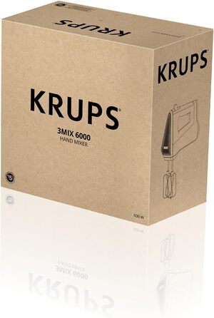 Міксер ручний Krups 3 Mix 4000, 450 Вт, білий/сірий - насадки для збивання та замісу тіста