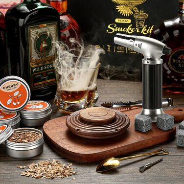 Набір для копчення коктейлів: 4 дерев'яні чіпси, аксесуар для віскі, коктейлів, кави, бурбону та м'яса