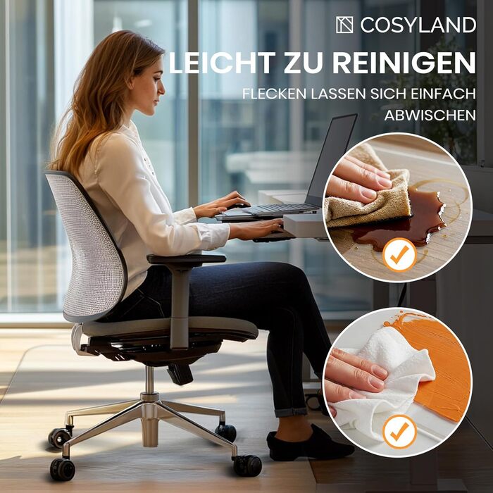 Килимок під офісне крісло COSYLAND, напівпрозорий, 120x120 см