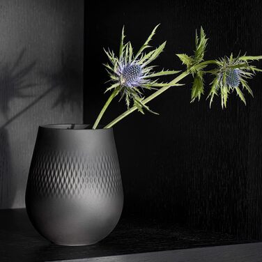 Ваза Villeroy & Boch Collier Noir, квадратна, 12,5 x 12,5 x 14 см, преміум фарфор, чорний колір