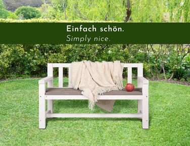 Дитяча дерев'яна лавка Kinder-Gartenbank для саду та відпочинку, 2-місна, з текстильним покриттям та спинкою, масив, білий/сірий/антрацит