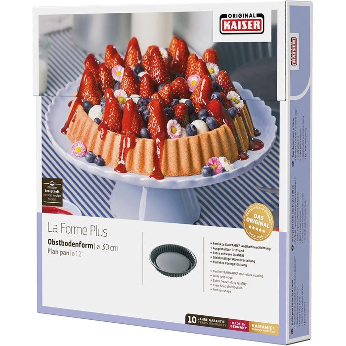 Форма для випічки Kaiser La Forme Plus, 26 см, діаметр, знімний дно, для пирогів, емальоване покриття, нержавіюча сталь