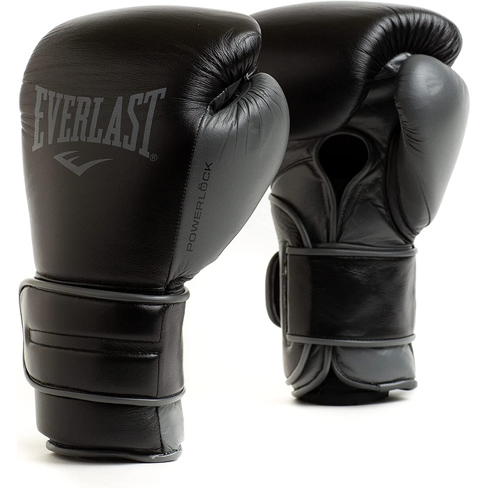 Боксерські рукавички унісекс Everlast для дорослих Powerlock 2 тренувальні рукавички, (чорний, 16 унцій)