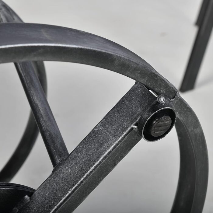 Столик барний вінтажний в індустріальному стилі, дизайн як пожежний гідрант, на 2-3 особи, регулювання висоти 98-112,8 см (срібляний)