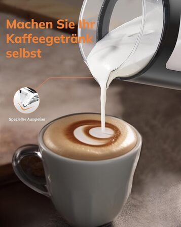 Електричний піноутворювач для молока Morpilot 4-в-1, 550W, 600мл, чорний