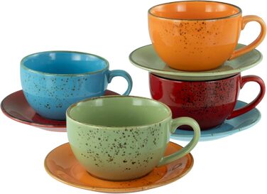 CreaTable Набір посуду серії Nature Collection Mediterran, 8 предметів на 4 особи, кавовий сервіз з кераміки, для посудомийної машини та мікрохвильовки, преміум-якість