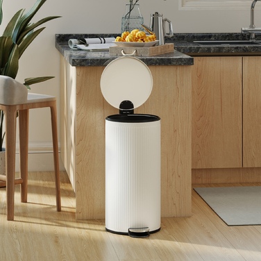 Відро для сміття 30 л з м'яким закриттям кришки та педаллю, внутрішній відрізок з металу, чорного кольору, розміри 36 x 30 x 60,5 см