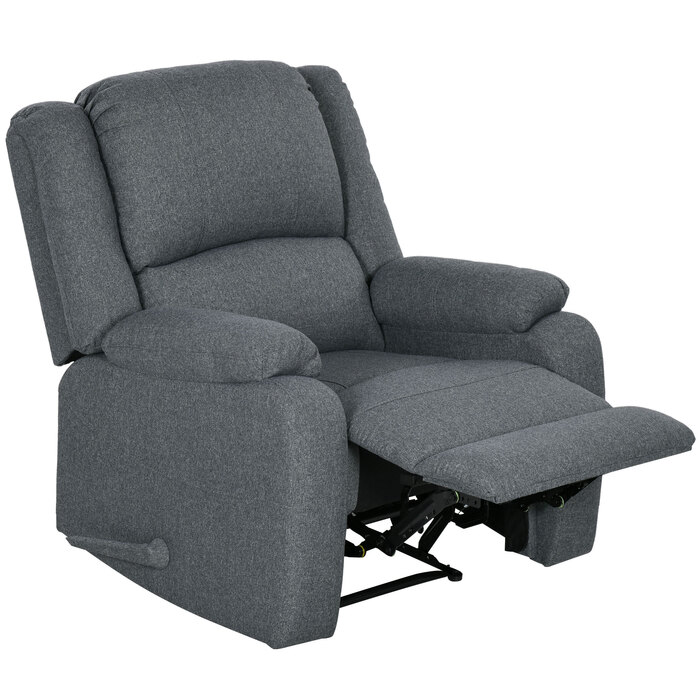 HOMCOM Recliner Ручна вантажопідйомність до 150 кг Льон Реклайнер для телевізора Реклайнер для телевізора з бічною ручкою та підставкою для ніг