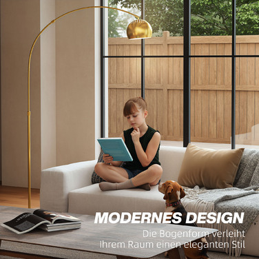 Стійлова лампа, дизайн у формі арки з мармуровим постаментом, 167 см, чорний + золотий