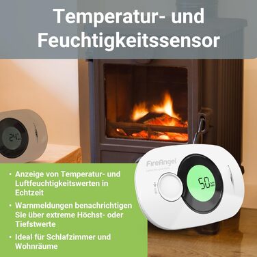 Детектор чадного газу Fire Angel FA3322 з акумулятором 10 років - CO-метр, для дому та подорожей