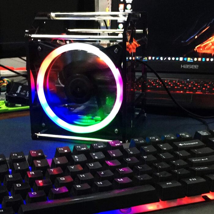 Стійка-корпус GeeekPi для Raspberry Pi, 4-рівнева, з 120 мм RGB LED вентилятором, для Raspberry Pi 4B/3B+/3B/2B/B+ та Jetson Nano