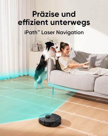 Робот-пилосос eufy L60 SES з док-станцією, потужність 5000Pa, антизаплутування волосся, 60 днів без випорожнення, iPath лазерна навігація (відновлений)