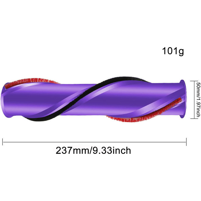 Змінна щітка для килимів HUAYUWA (4-зубчастий привід, d50 мм) для пилососа Dyson V8 Total Clean V8 Animal V7 (для V10 (3-зубчастий привід, d50 мм))
