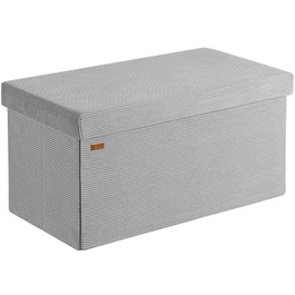Складаний табурет сірого кольору з тканини Корд, 76x38x38 см, МДФ