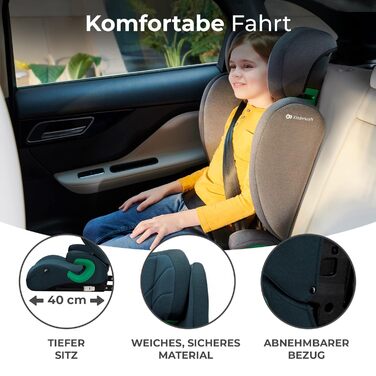 Дитяче автокрісло kk Kinderkraft JUNIOR FIX2 I-SIZE 15-36кг, з Isofix, група 2/3, 100-150 см, регульована спинка, підголівник, спеціальні системи безпеки, зручне перенесення, 6,3 кг (Blue1, JUNIOR FIX I-SIZE, Single)