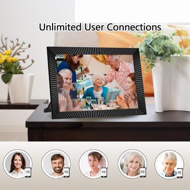 Цифровий фоторамка Frameo 10.1 дюймів з Wi-Fi, датчиком руху, 32GB пам'яті та сенсорним екраном