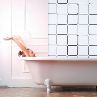 Relaxdays Завіса для душу SQUARE