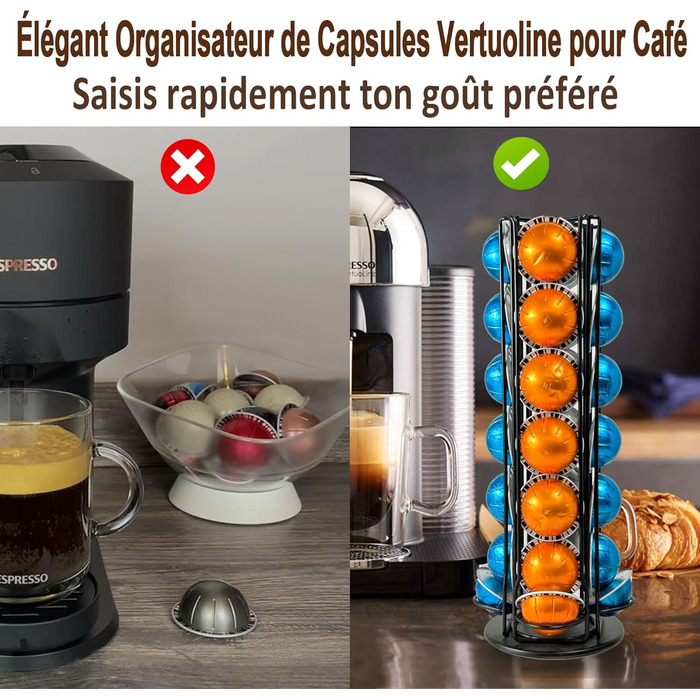 Підставка для капсул Nespresso Vertuo - чорна, 28 капсул
