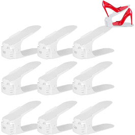 Настільні регульовані полиці для взуття набір з 30 шт. / підставок для взуття, 3 регульовані по висоті, компактні, нековзні пластикові білого кольору (20 шт. білого кольору)