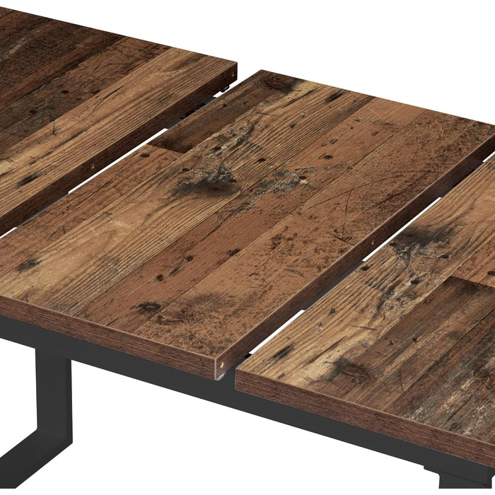 Розсувний обідній стіл B&D Home Anna | 120-160 x 80 см | на 4-6 осіб | з масиву дерева Texas-Eiche | чорне металеве підстав'я | для кухні та їдальні | стиль скандинавський, індустріальний