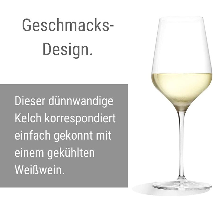 Келихи для білого вина, 410 мл., білий набір з 6 штук, Stölzle Lausitz
