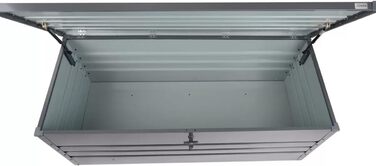 Водонепроникна садова скриня Grindi Morus 600л для подушок, інструментів, вуличний ящик для зберігання на балкон, терасу, в гараж (Сірий)